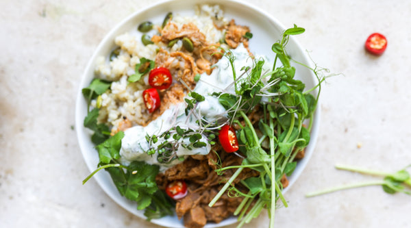 Jackfruit Curry with Vegan Tzatziki