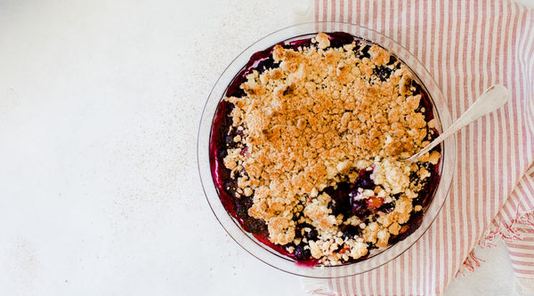 Rhubarb & Blueberry Crumble