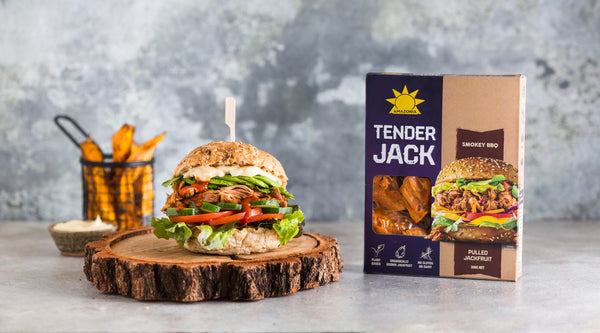 Vegan Jackfruit Burgers with Sweet Potato Wedges